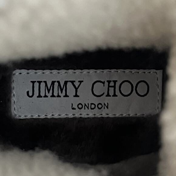 Jimmy Choo Aldea Lace-Up Shearling Lined Suede Camel Brown Mid Calf Boots - Picture 11 of 13